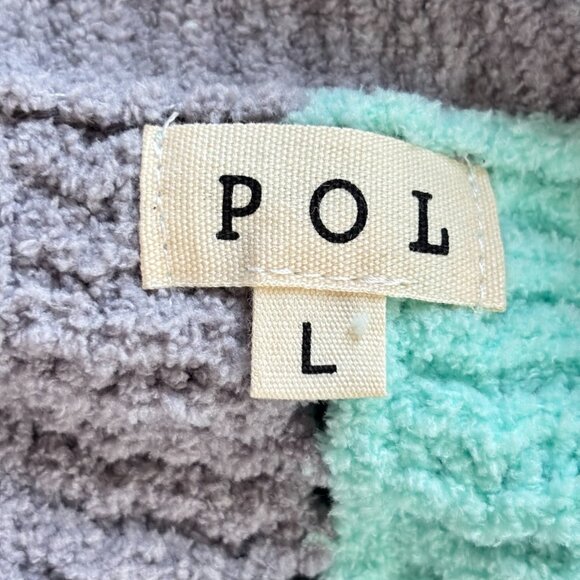 Pol Color Pop Womens Chunky Knit Striped Sweater Chenille Oversized Large 19231 - Picture 3 of 11